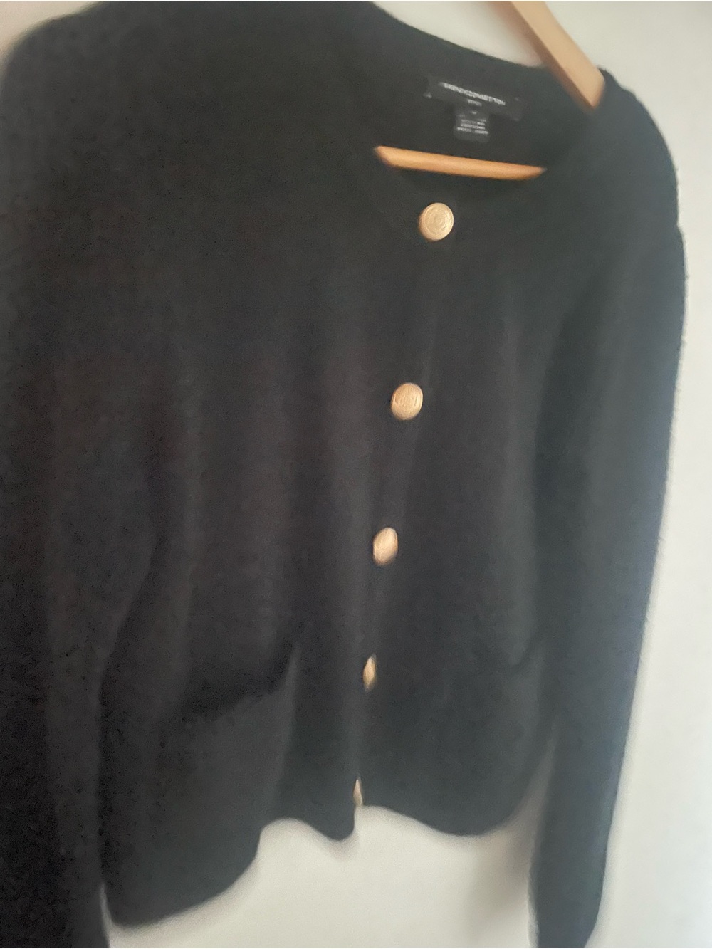 French Connection Black Cardigan with Gold Buttons. Never worn